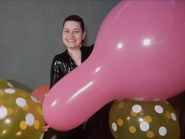 Balloon Looner Girl reitet die Luftballons